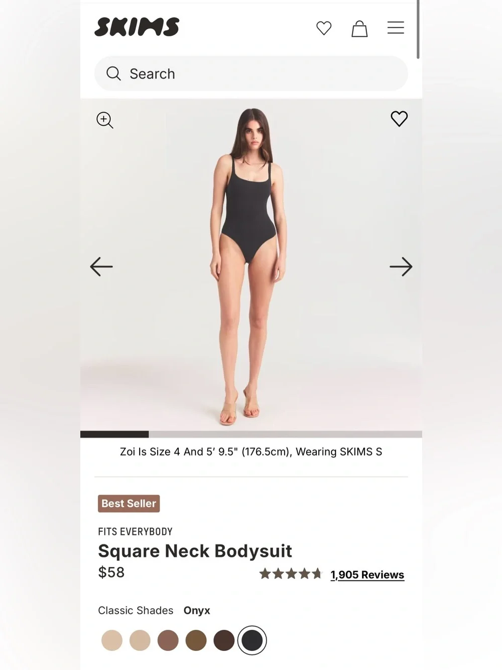 SKIMS Fits Everybody Square Neck Bodysuit